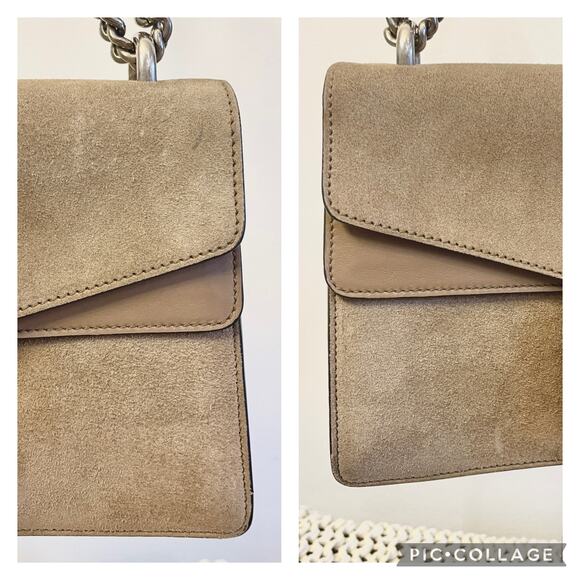 Gucci Medium Suede Dionysus Crossbody Shoulder Bag Double Flap Taupe Neutral - Picture 3 of 16